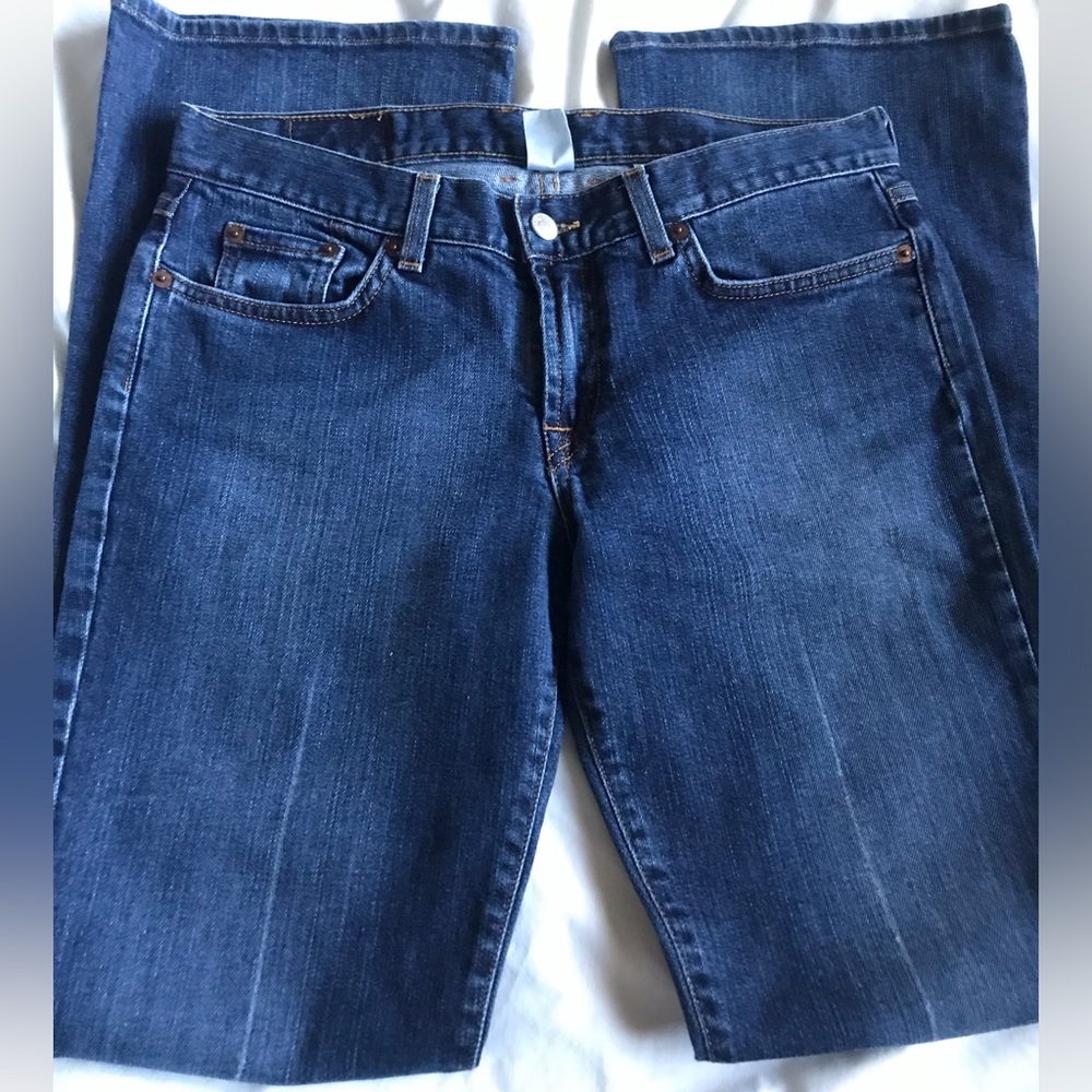 LUCKY BRAND BY GENE MONTESANO vintage DUNGAREES, size 6/28 , long flare leg